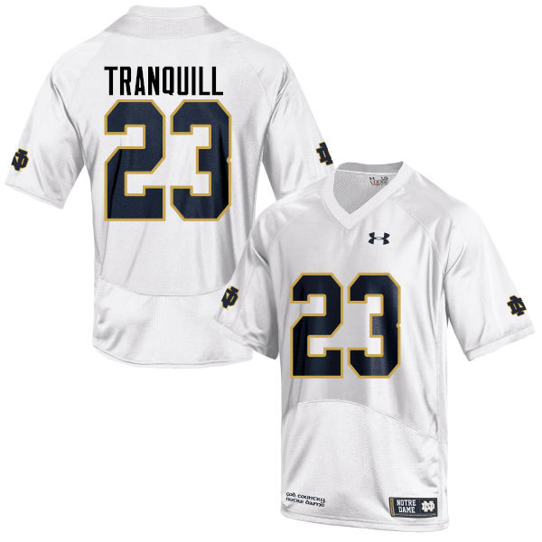 Men #23 Drue Tranquill Notre Dame Fighting Irish College Football Jerseys-White